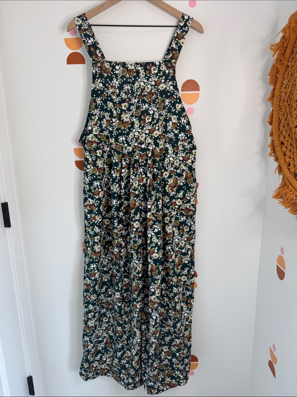 SHEIN Floral Green Overalls cottagecore summer outfit size OXL curve N0220